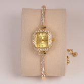 Golden Rosegold Chain Womans Watch Golden Dial